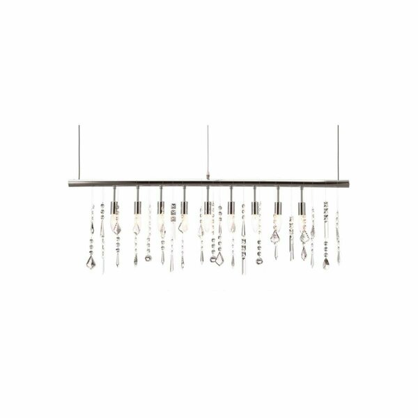 Homeroots 13.3 x 47.4 x 1 in. Modern Chrome Glam Icicle Chandelier 391871